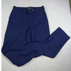 Orvis Women’s 12 Blue Linen Blend 4 Pocket Lightweight Casual Relaxed Fit Pants